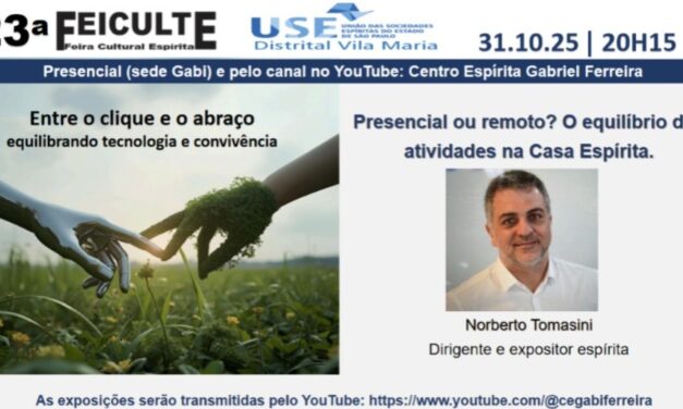 Feiculte 2025 discute as atividades presenciais e remotas na Casa Espírita